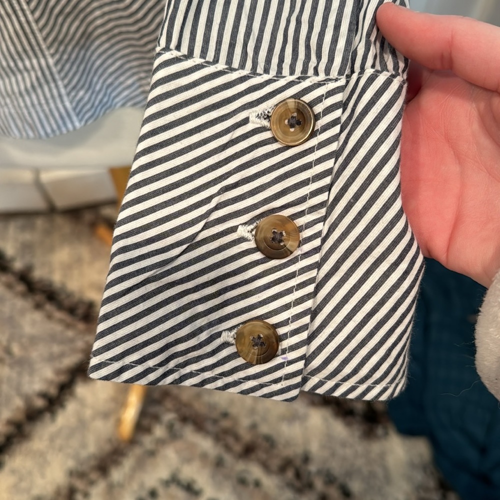 Maeve By Anthropologie Striped Henley Blouse - Picture 4 of 6